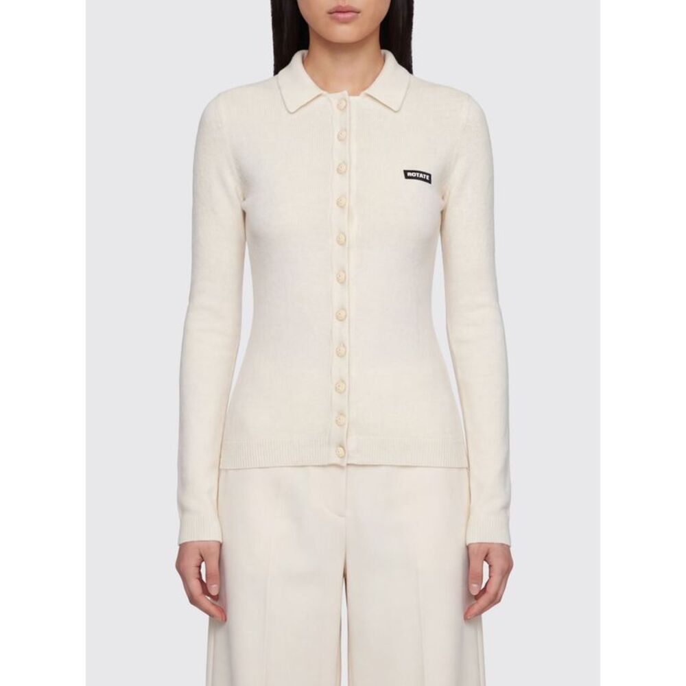 Rotate Women Rotate Slim Fit Wool And Cashmere Blend Polo Cardigan